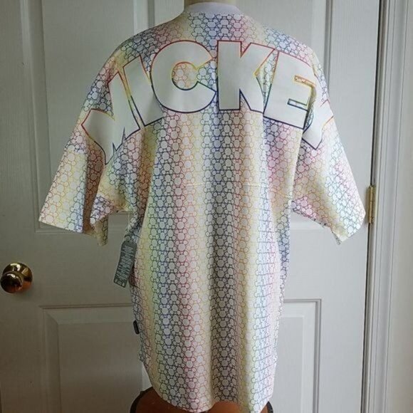Disney Spirit Jersey Shirt Mickey Pride Rainbow WOMEN'S WOMAN'S Size Small - Picture 5 of 11